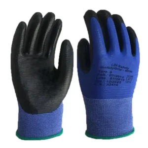 luva azul com preto